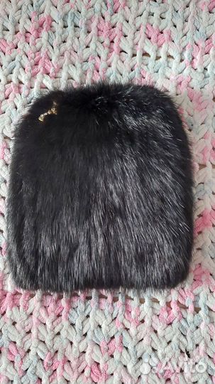 Шапка из вязаной норки