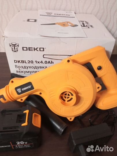 Воздуходувка - пылесос аккумуляторная deko