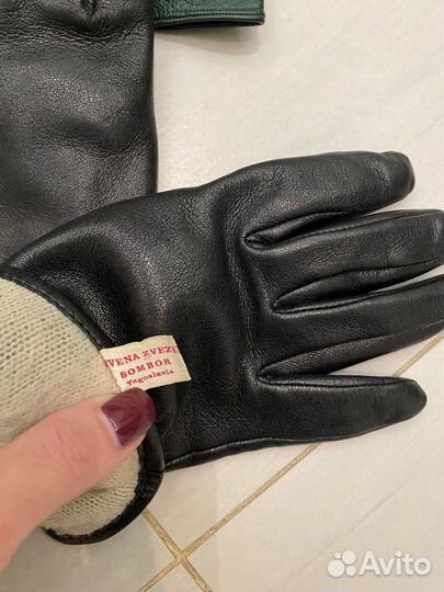 Перчатки женские кожаные