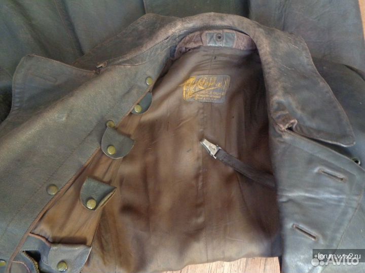 Военное Кожаное Пальто