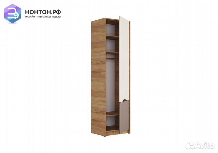 Шкаф однодверный Rich дуб крафт золотой / миндаль