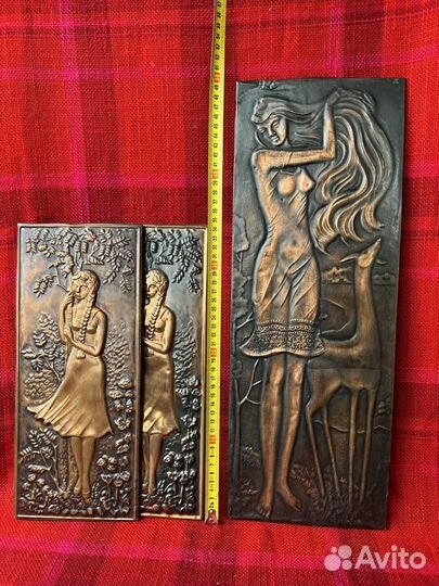 Картина медная чеканка панно СССР