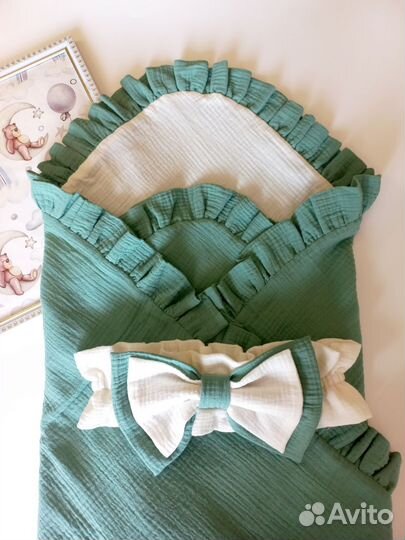 Детский муслиновый плед-конверт