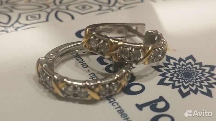 Серебряные серьги под тифанни