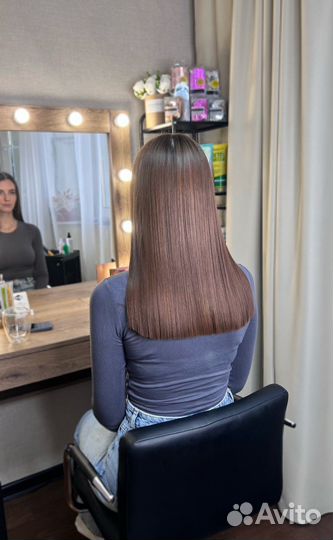 Кератиновое выпрямление, восстановление волос