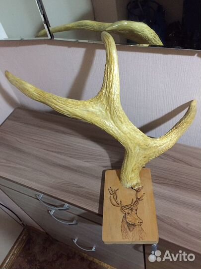 Рога оленя - вешалка интерьерная