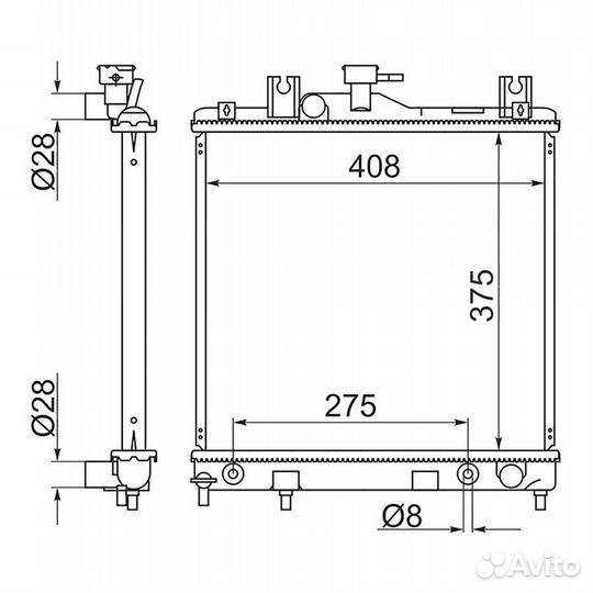 Радиатор mitsubishi pajero junior 1995-1999