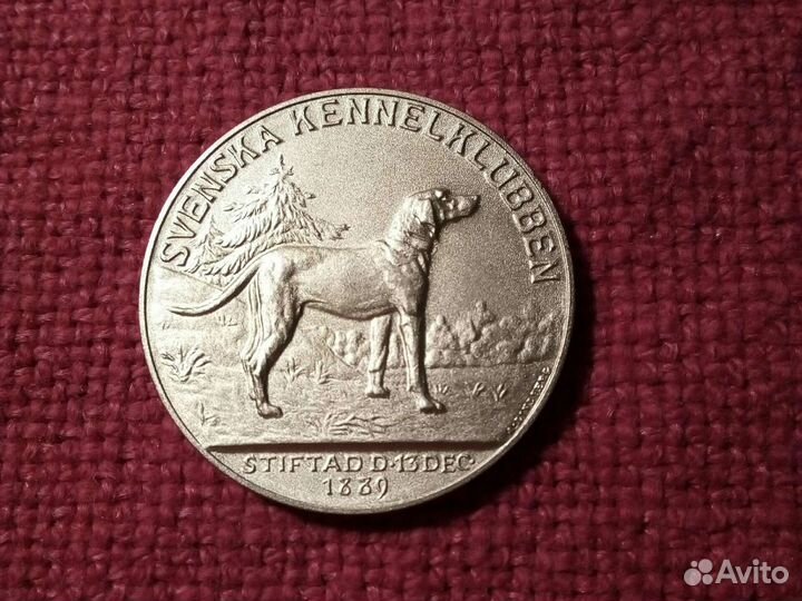 Собаководство клуб/ Швеция 1889год./ награда
