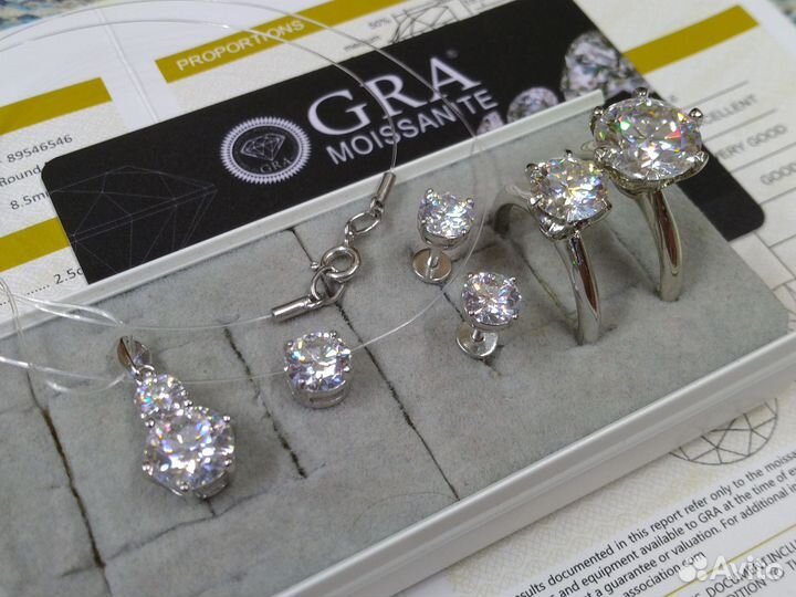 Подвеска с бриллиантами 3к муассанит