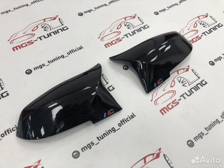 Крышки зеркал м4 стиль BMW f32 с М лого черные