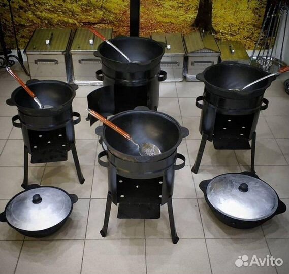 Казан чугунный 12л с плоским дном