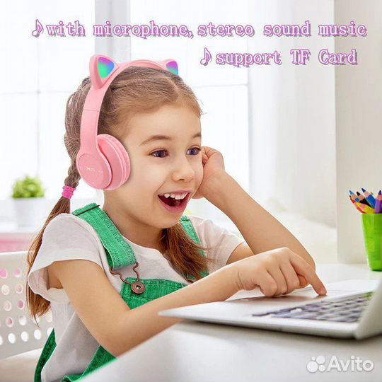 Беспроводные наушники «кошачьи уши» с микрофоном