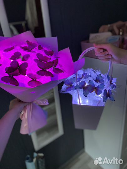 Букет из бабочек в коробке