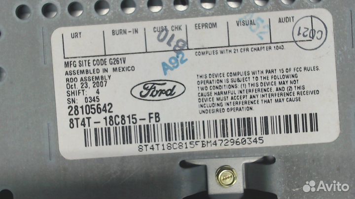 Магнитола Ford Edge, 2008