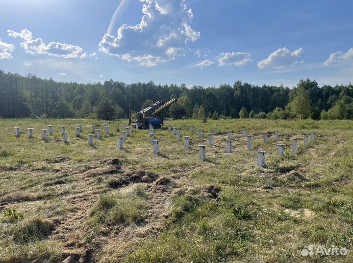 Железобетонные сваи с установкой