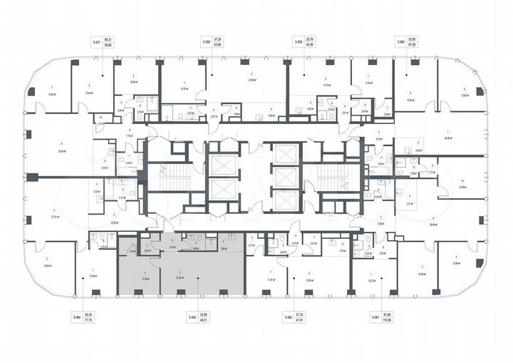 1-к. квартира, 48,3 м², 40/57 эт.