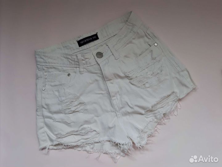 Летние белые шорты на девочку р 40 xs гранж