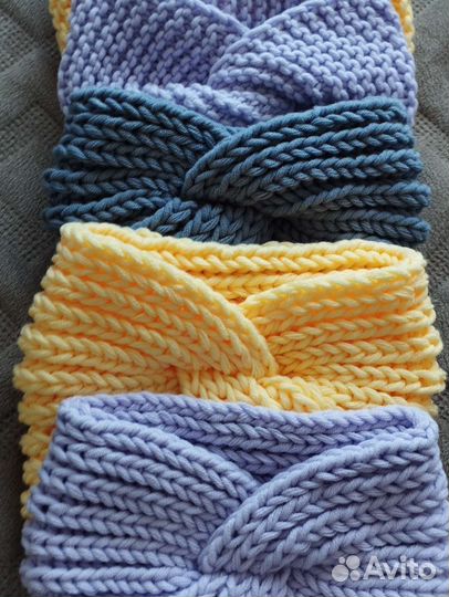 Повязка вязаная на голову