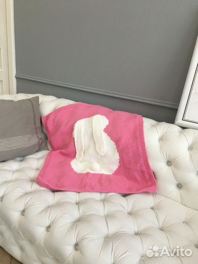 Плед вязаный, зайчик