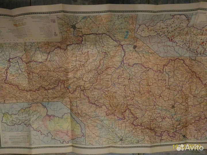 Карта Чехословакии Изд 1956г