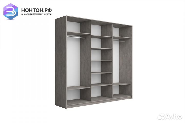 Шкаф-купе 3-х створчатый с зеркалом широкий Прайм