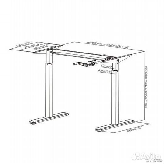Рама для стола, с ручной регулировкой по высоте