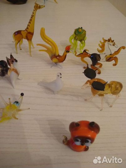 Стеклянные фигурки животных