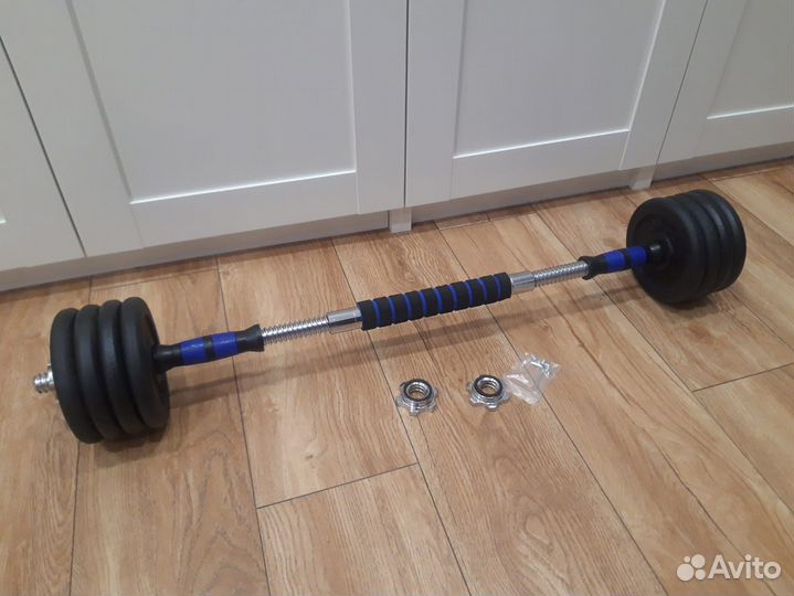 Набор гантели + штанга 2в1 вес 23,7кг