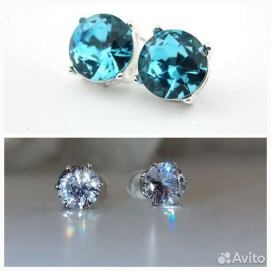 Шикарные серьги серёжки гвоздики пусеты