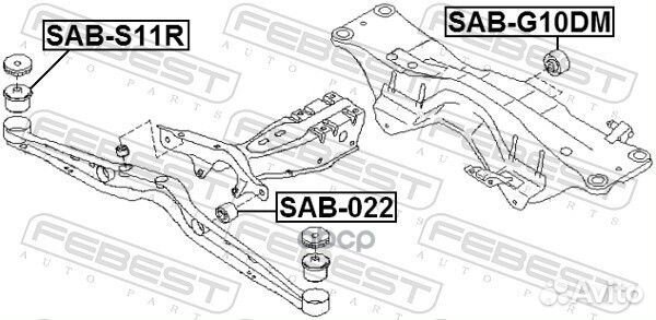 Сайлентблок балки моста зад прав лев Febest 547