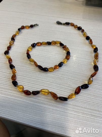Янтарные бусы и браслет СССР