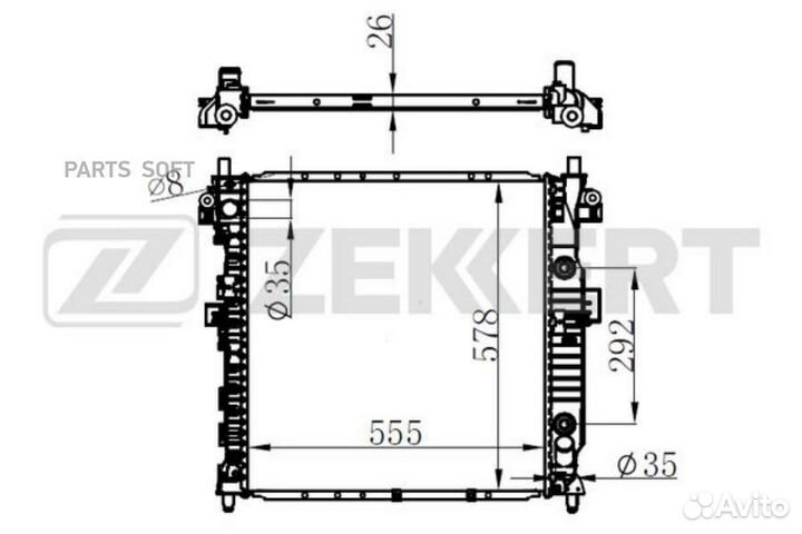 Радиатор охлаждения двигателя SsangYong Actyon 05