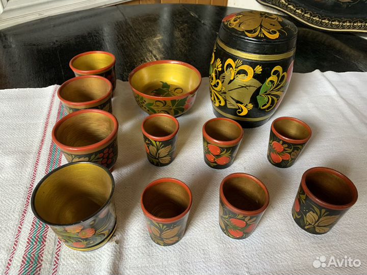 Набор посуды Хохлома