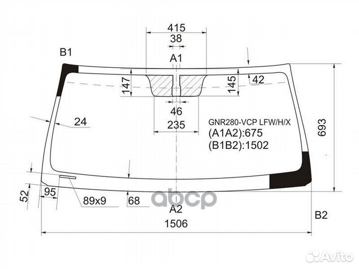 Стекло лобовое (Обогрев щеток) Toyota 4Runner