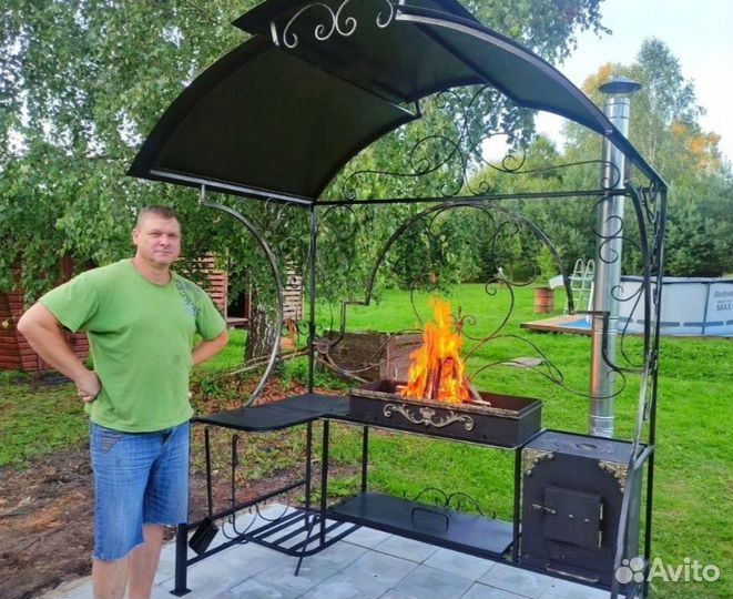 Мангал с крышей