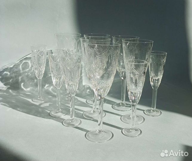 Бокалы Винные лзхс СССР 2 набора хрустальные