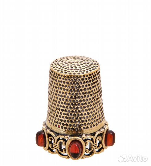 Наперсток Завиток (латунь, янтарь) A2180249