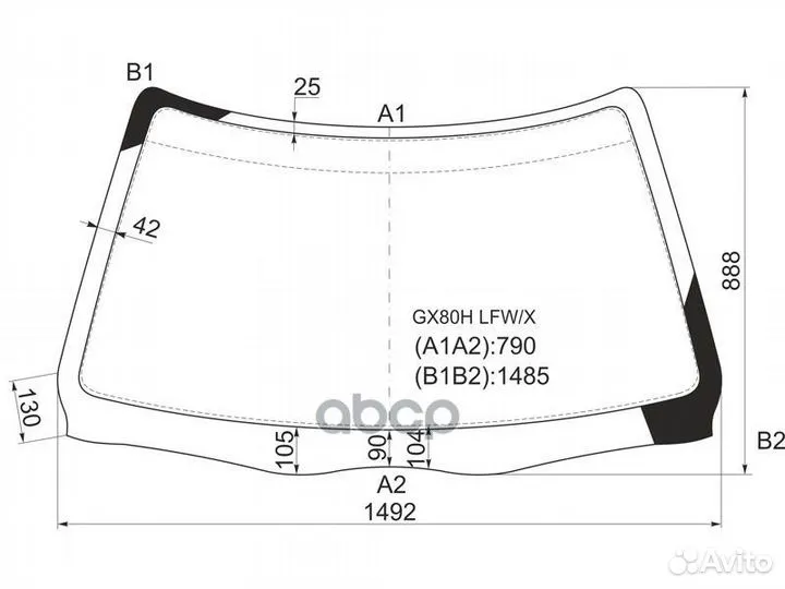 Стекло лобовое Toyota Mark II (X80) 88-96 / Cha