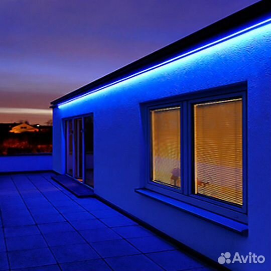 Гибкий неон синий круглый 14 мм на 220 вольт