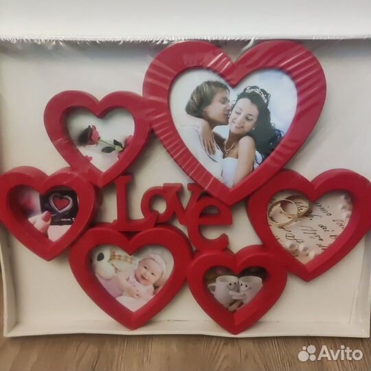 Фоторамка сердечками