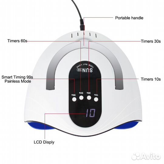 Лампа для маникюра SUN S9 LED 120Вт