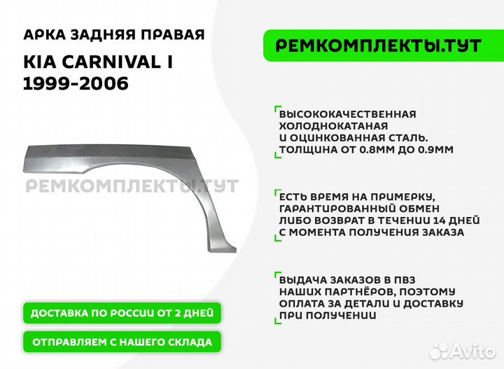 Арка задняя правая Kia Carnival 1