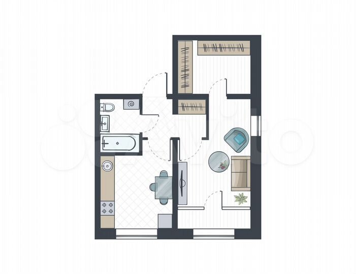 1-к. квартира, 41,5 м², 9/14 эт.