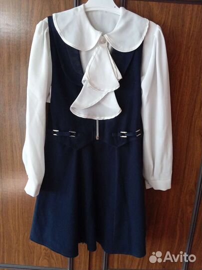 Блузка белая школьная и сарафан