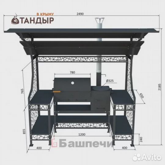 Мангальный комплекс под крышей профи