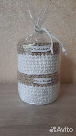 Корзина интерьерная вязанная