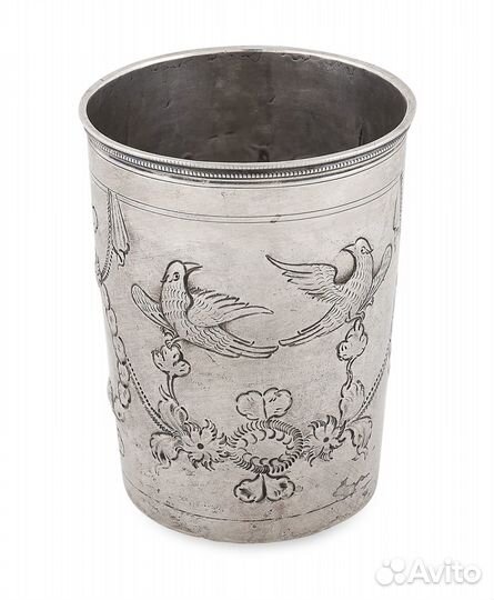 Стакан фигурный с орлами, серебро 84 пробы.1791г