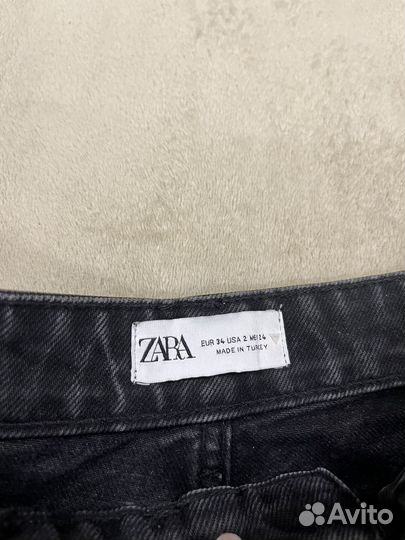 Джинсы zara 34 размер, черные wide leg