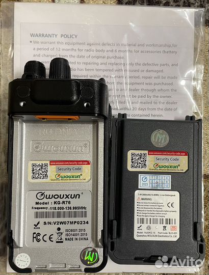 Wouxun KG-R76 авиационная рация