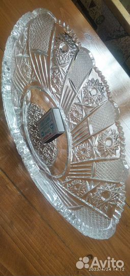 Хрустальная ваза ладья